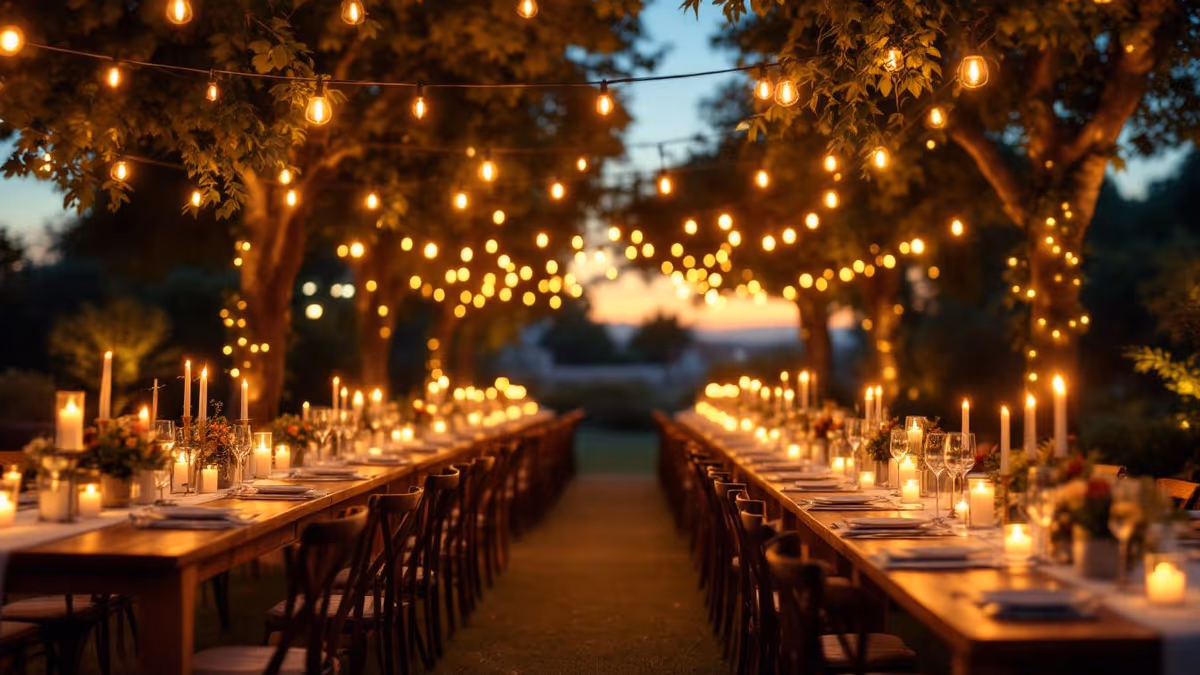 6 uplighters LED iluminando columnas de entrada en boda CDMX