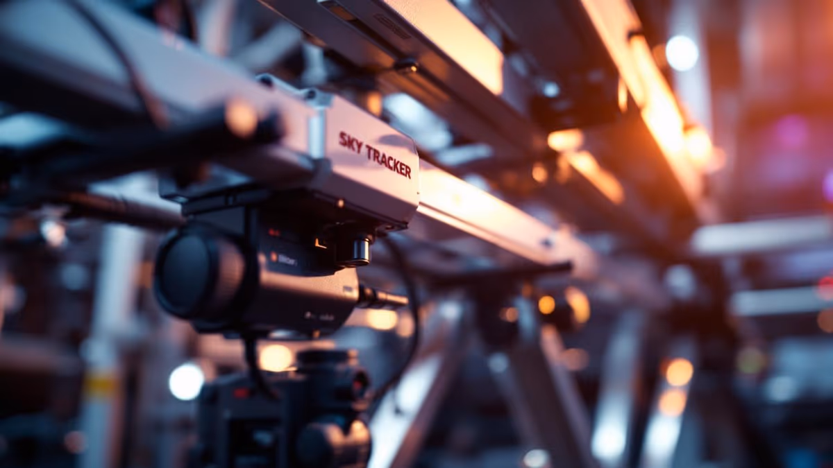 Equipo sky tracker instalado y configurado antes del arranque del evento