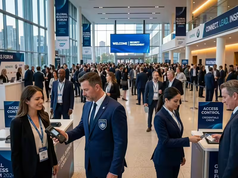 Personal de seguridad en un evento corporativo
