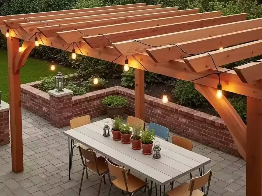 Paquete de guirnaldas con focos vintage instalado en recepción